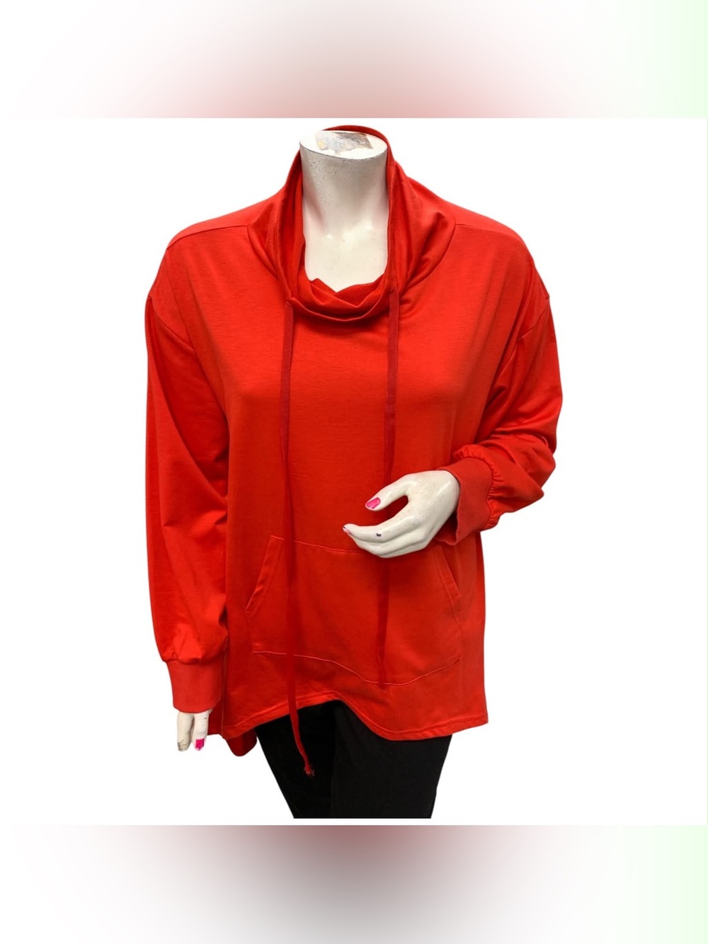 Red Cowl Neck Pullover Sweater Size 2X